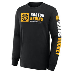 Boston Bruins Fanatics Goal Crease Legacy Long Sleeve T-Shirt Black
