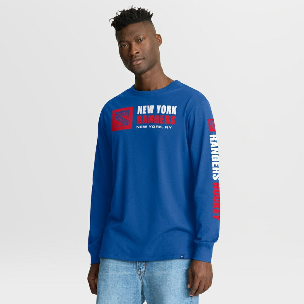 New York Rangers Fanatics Goal Crease Legacy Long Sleeve T-Shirt Blue