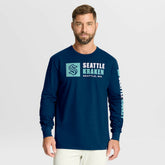 Seattle Kraken Fanatics Goal Crease Legacy Long Sleeve T-Shirt Navy
