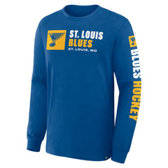 St. Louis Blues - Fanatics Goal Crease Legacy Long Sleeve T-Shirt Blue