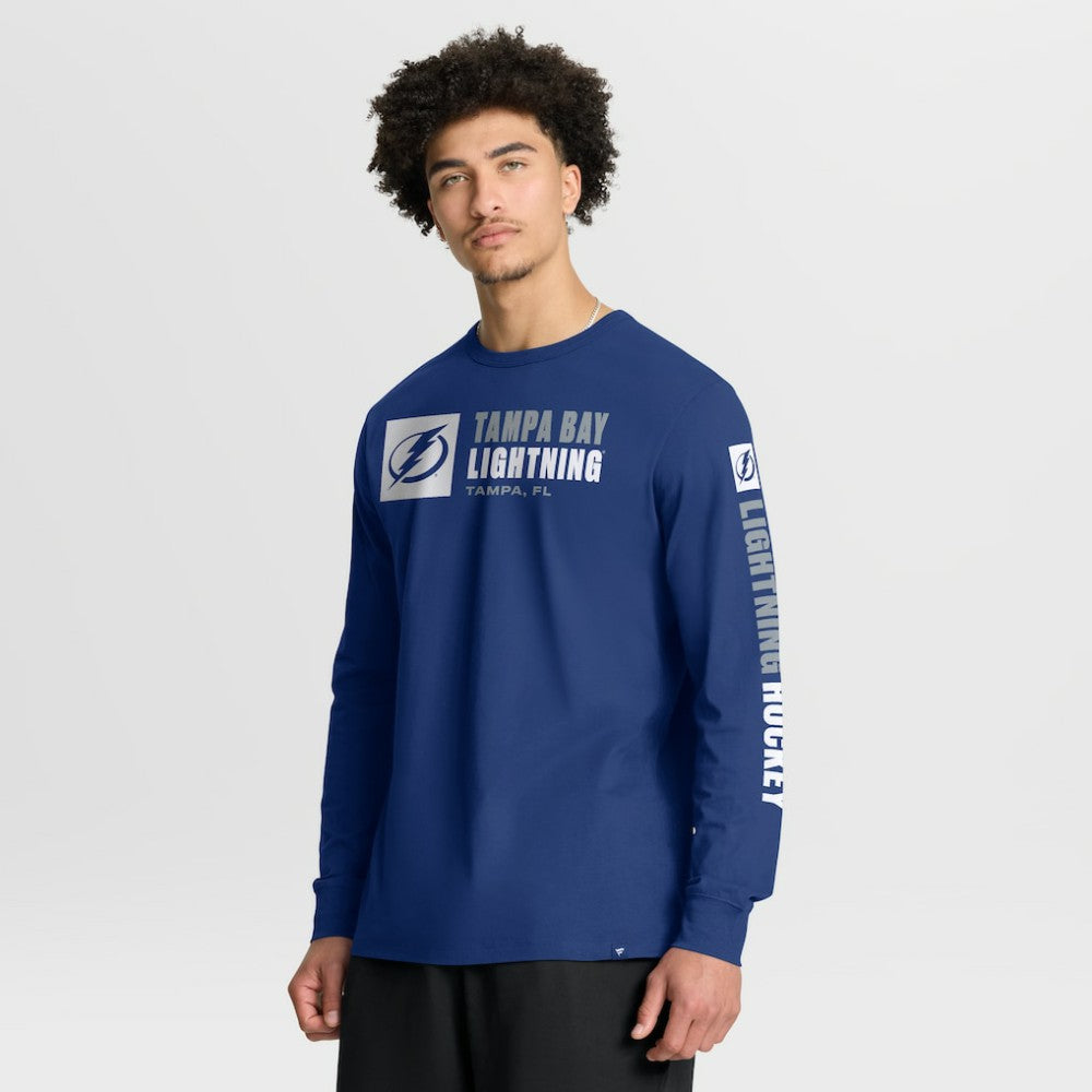 Tampa Bay Lightning - Fanatics Goal Crease Legacy Long Sleeve T-Shirt Blue