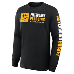 Pittsburgh Penguins Fanatics Goal Crease Legacy Long Sleeve T-Shirt Black