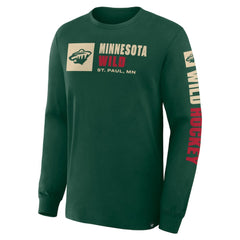 Minnesota Wild - Fanatics Goal Crease Legacy Long Sleeve T-Shirt Green
