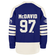 Connor McDavid Edmonton Oilers - '47 Player Name & Number Sweep Check Eternal Lacer Sweatshirt Royal