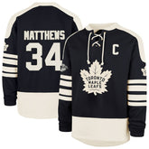 Auston Matthews Toronto Maple Leafs - '47 Player Name & Number Sweep Check Eternal Lacer Sweatshirt Navy