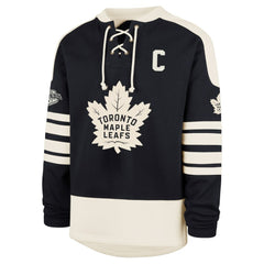 Auston Matthews Toronto Maple Leafs - '47 Player Name & Number Sweep Check Eternal Lacer Sweatshirt Navy