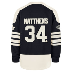 Auston Matthews Toronto Maple Leafs - '47 Player Name & Number Sweep Check Eternal Lacer Sweatshirt Navy