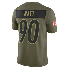 T.J. Watt Pittsburgh Steelers 2025 Salute to Service Limited Jersey Olive - Nike