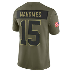 Patrick Mahomes Kansas City Chiefs 2025 Salute to Service Limited Jersey Olive - Nike