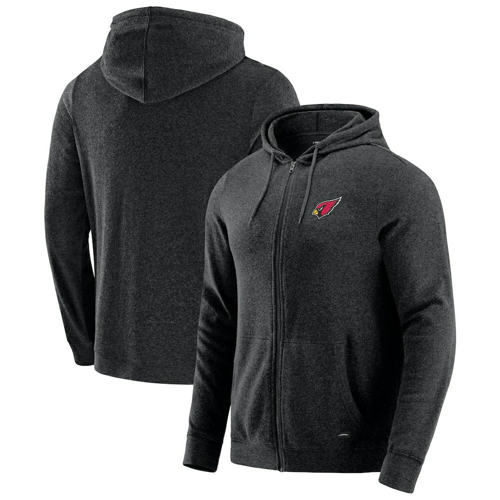 Arizona Cardinals J. Palmer Players Lounge Tri-Blend Full-Zip Hoodie Dark Heather Gray - NFL
