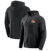 Cleveland Browns J. Palmer Players Lounge Tri-Blend Full-Zip Hoodie Dark Heather Gray - NFL