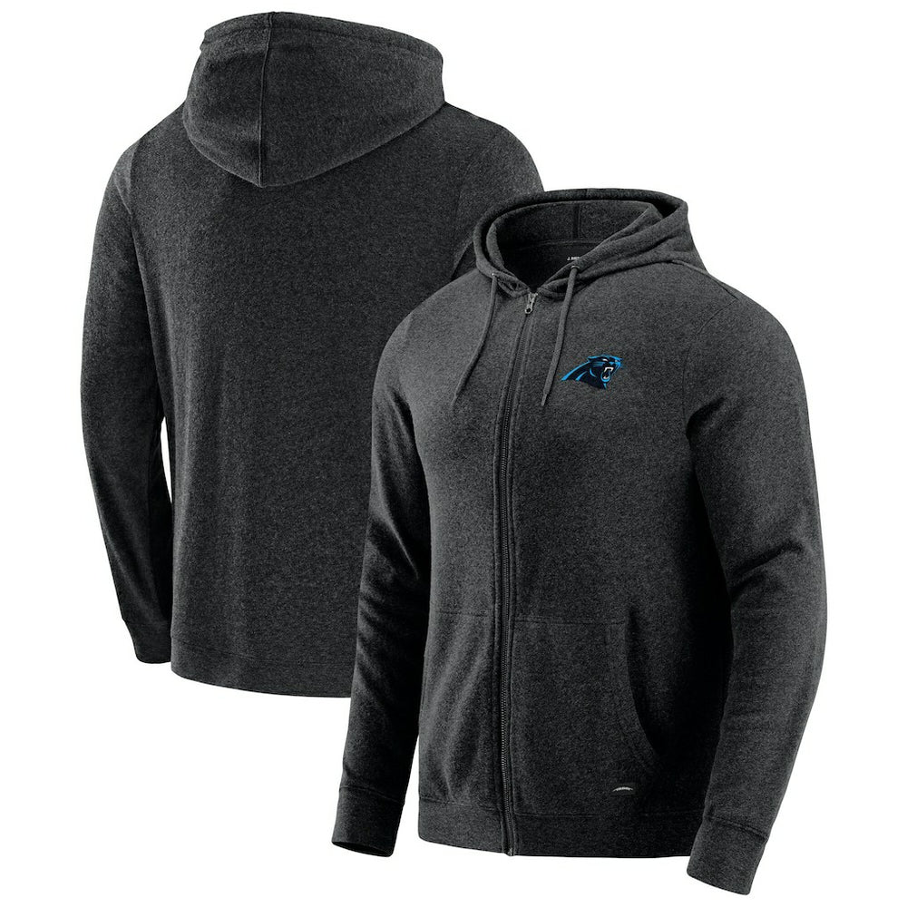 Carolina Panthers J. Palmer Players Lounge Tri-Blend Full-Zip Hoodie Dark Heather Gray - NFL