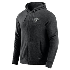 Las Vegas Raiders J. Palmer Players Lounge Tri-Blend Full-Zip Hoodie Dark Heather Gray - NFL