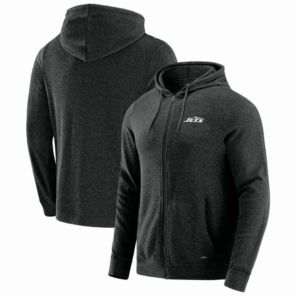 New York Jets J. Palmer Players Lounge Tri-Blend Full-Zip Hoodie Dark Heather Gray - NFL