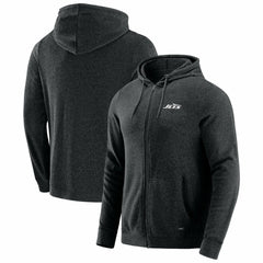 New York Jets J. Palmer Players Lounge Tri-Blend Full-Zip Hoodie Dark Heather Gray - NFL