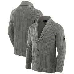Green Bay Packers J. Palmer The Playmaker Cardigan Raglan Sweater Graphite - NFL