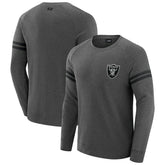 Las Vegas Raiders J. Palmer Players Lounge Raglan Tri-Blend Sweatshirt Dark Heather Gray - NFL