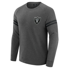 Las Vegas Raiders J. Palmer Players Lounge Raglan Tri-Blend Sweatshirt Dark Heather Gray - NFL