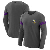 Minnesota Vikings J. Palmer Players Lounge Raglan Tri-Blend Sweatshirt Dark Heather Gray - NFL