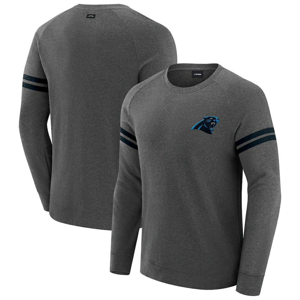 Carolina Panthers J. Palmer Players Lounge Raglan Tri-Blend Sweatshirt Dark Heather Gray - NFL