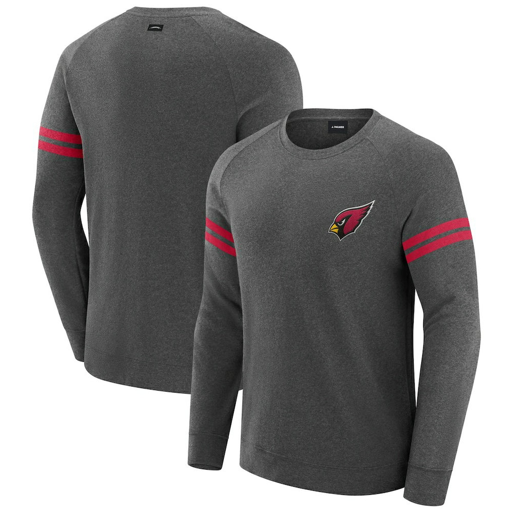 Arizona Cardinals J. Palmer Players Lounge Raglan Tri-Blend Sweatshirt Dark Heather Gray - NFL