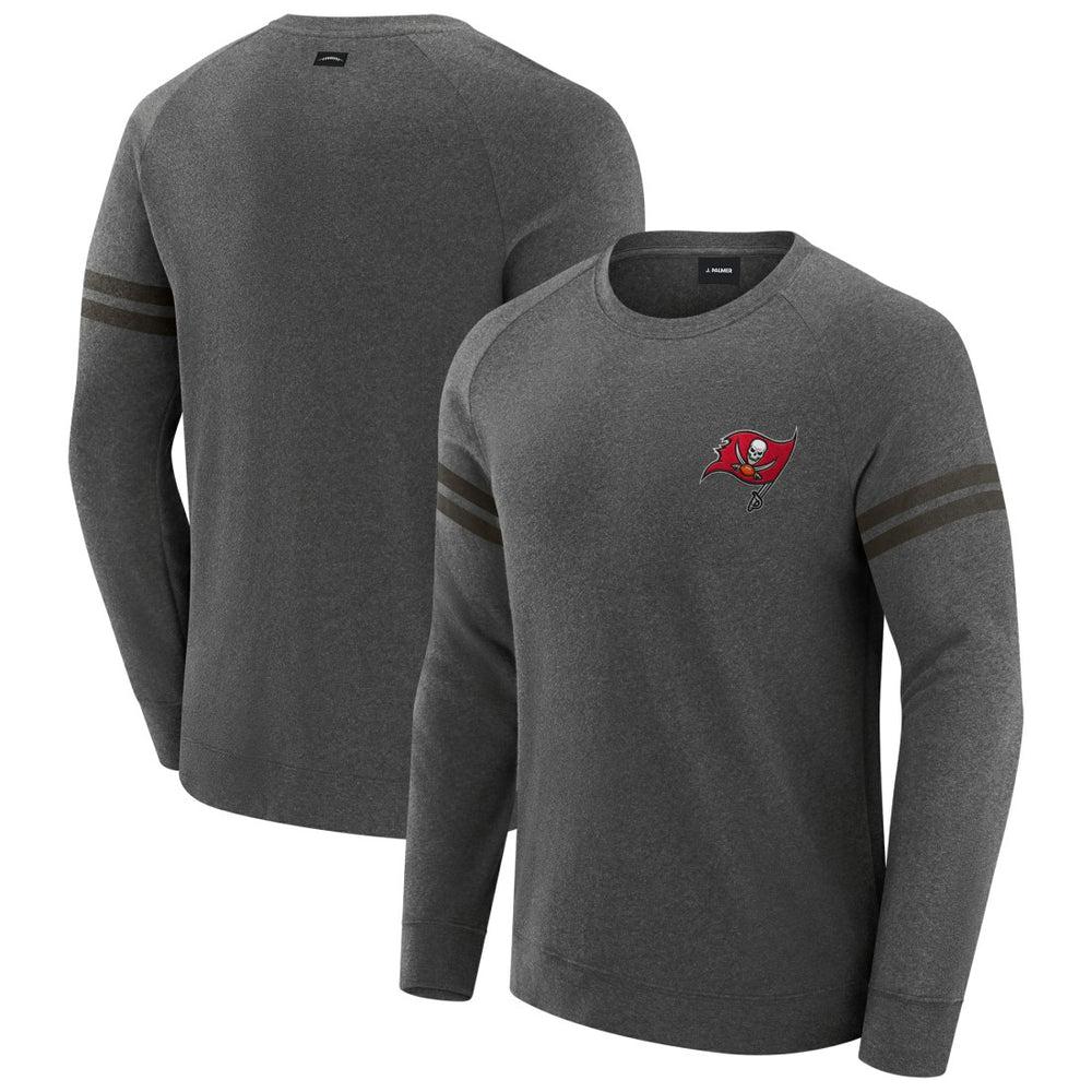 Tampa Bay Buccaneers J. Palmer Players Lounge Raglan Tri-Blend Sweatshirt Dark Heather Gray - NFL