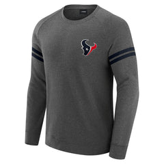 Houston Texans J. Palmer Players Lounge Raglan Tri-Blend Sweatshirt Dark Heather Gray - NFL