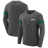New York Jets J. Palmer Players Lounge Raglan Tri-Blend Sweatshirt Dark Heather Gray - NFL