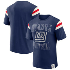 New York Giants Darius Rucker Collection Distressed Throwback Shoulder Stripe T-Shirt Royal - Fanatics