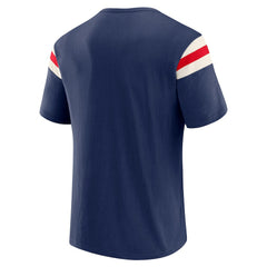 New York Giants Darius Rucker Collection Distressed Throwback Shoulder Stripe T-Shirt Royal - Fanatics