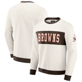 Cleveland Browns Darius Rucker Collection Colorblock Pullover Sweatshirt Cream - Fanatics