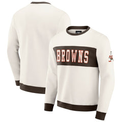 Cleveland Browns Darius Rucker Collection Colorblock Pullover Sweatshirt Cream - Fanatics
