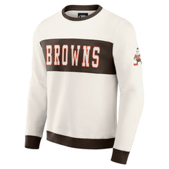 Cleveland Browns Darius Rucker Collection Colorblock Pullover Sweatshirt Cream - Fanatics