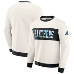 Carolina Panthers Darius Rucker Collection Colorblock Pullover Sweatshirt Cream - Fanatics