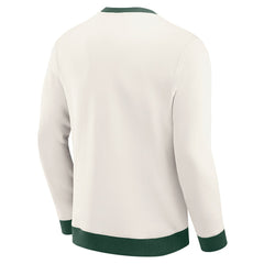 Green Bay Packers Darius Rucker Collection Colorblock Pullover Sweatshirt Cream - Fanatics