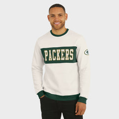 Green Bay Packers Darius Rucker Collection Colorblock Pullover Sweatshirt Cream - Fanatics