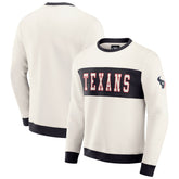 Houston Texans Darius Rucker Collection Colorblock Pullover Sweatshirt Cream - Fanatics