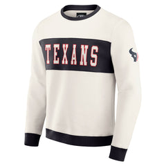 Houston Texans Darius Rucker Collection Colorblock Pullover Sweatshirt Cream - Fanatics