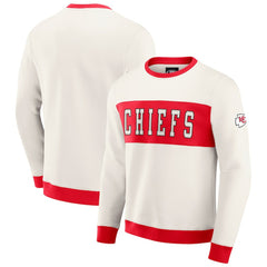 Kansas City Chiefs Darius Rucker Collection Colorblock Pullover Sweatshirt Cream - Fanatics