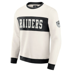 Las Vegas Raiders Darius Rucker Collection Colorblock Pullover Sweatshirt Cream - Fanatics