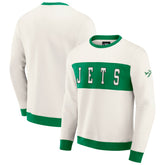 New York Jets Darius Rucker Collection Colorblock Pullover Sweatshirt Cream - Fanatics