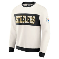 Pittsburgh Steelers Darius Rucker Collection Colorblock Pullover Sweatshirt Cream - Fanatics
