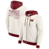 Washington Commanders Darius Rucker Collection Distressed Graphics Full-Zip Hoodie Cream - Fanatics