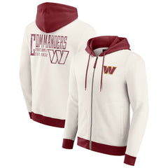 Washington Commanders Darius Rucker Collection Distressed Graphics Full-Zip Hoodie Cream - Fanatics