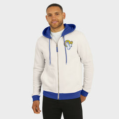 Los Angeles Rams Darius Rucker Collection Distressed Graphics Full-Zip Hoodie Cream - Fanatics