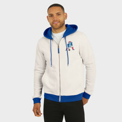 New England Patriots Darius Rucker Collection Distressed Graphics Full-Zip Hoodie Cream - Fanatics
