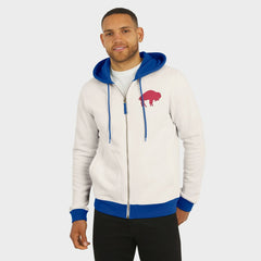 Buffalo Bills Darius Rucker Collection Distressed Graphics Full-Zip Hoodie Cream - Fanatics