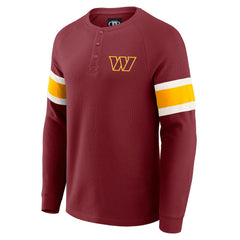 Washington Commanders Darius Rucker Collection Waffle-Knit Raglan Long Sleeve Henley T-Shirt Burgundy - Fanatics