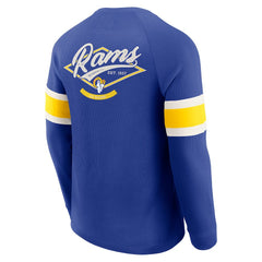 Los Angeles Rams Darius Rucker Collection Waffle-Knit Raglan Long Sleeve Henley T-Shirt Royal - Fanatics