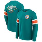Miami Dolphins Darius Rucker Collection Waffle-Knit Raglan Long Sleeve Henley T-Shirt Aqua - Fanatics